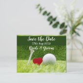 Faire-part Carte postale d'invitation de mariage Golf Save th (Debout devant)