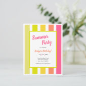 Faire-part Carte postale d'invitation pour une fête d'été aux (Debout devant)