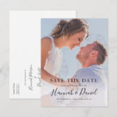 Faire-part Carte postale d'invitation "Save the Date" avec ph (Devant / Derrière)