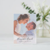 Faire-part Carte postale d'invitation "Save the Date" avec ph (Debout devant)