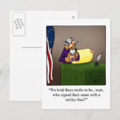 Faire-part Carte postale drôle du 4 juillet (Devant / Derrière)