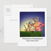 Faire-part Carte postale drôle du 4 juillet (Devant / Derrière)