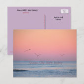 Faire-part Carte postale du lever de soleil pastel d'Ocean Ci (Devant / Derrière)