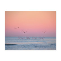 Carte postale du lever de soleil pastel d'Ocean Ci