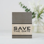 Faire-part Carte postale Ebony Chic Chevron Save the Date (Debout devant)