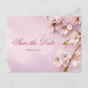 Faire-part Carte postale élégante à motif de fleurs de cerisi