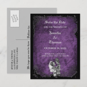 Faire-part Carte postale élégante de mariage Halloween pour a