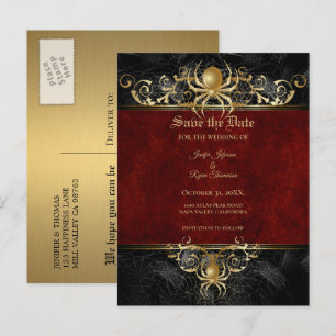 Faire-part Carte postale élégante de mariage Halloween pour a