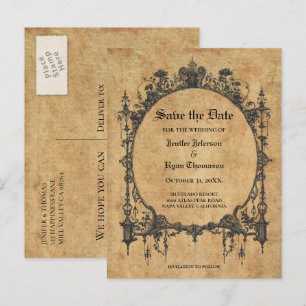 Faire-part Carte postale élégante de mariage Halloween pour a