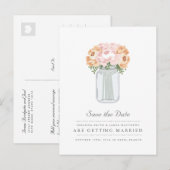 Faire-part Carte postale élégante en pot Mason pour annoncer (Devant / Derrière)