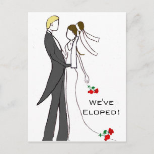 Faire-part Carte postale Éloped Marriage Post Event Party