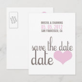 Faire-part Carte postale ENREGISTRER LA DATE (Devant / Derrière)