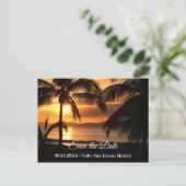 Faire-part Carte postale Enregistrer la date de la plage au c (Debout devant)