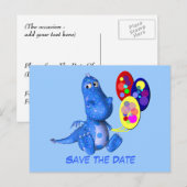 Faire-part Carte postale Enregistrez la date Ballons Dragon B (Devant / Derrière)