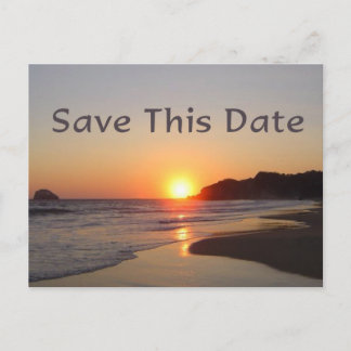 Faire-part Carte postale Enregistrez la date Coucher de solei