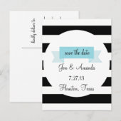 Faire-part Carte postale "Événement à venir" Rayures et Banni (Devant / Derrière)