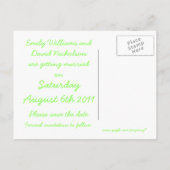 Faire-part Carte postale Feuille verte "Save the Date" (Dos)