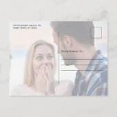 Faire-part Carte postale Fiançailles à thème de la plage (Dos)