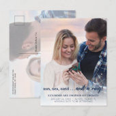 Faire-part Carte postale Fiançailles photo de plage (Devant / Derrière)