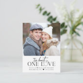 Faire-part Carte postale Fiançailles photo One Love (Debout devant)