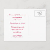 Faire-part Carte postale Fiançailles romantique Rose (Dos)