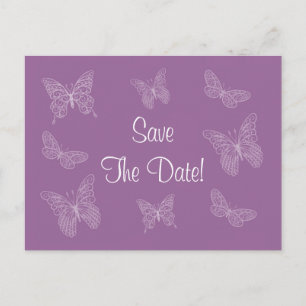 Faire-part Carte postale "Filigree Butterfly Save the Date" (