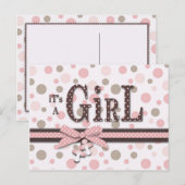 Faire-part Carte postale fille (Devant / Derrière)