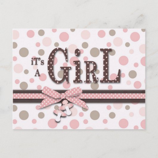 Faire-part Carte postale fille (Devant)