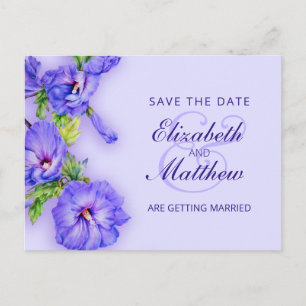 Faire-part Carte postale Fleur d'Hibiscus peinte pour Sauvega