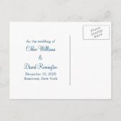 Faire-part Carte postale "Flocons de neige sauvent la date" 2 (Dos)