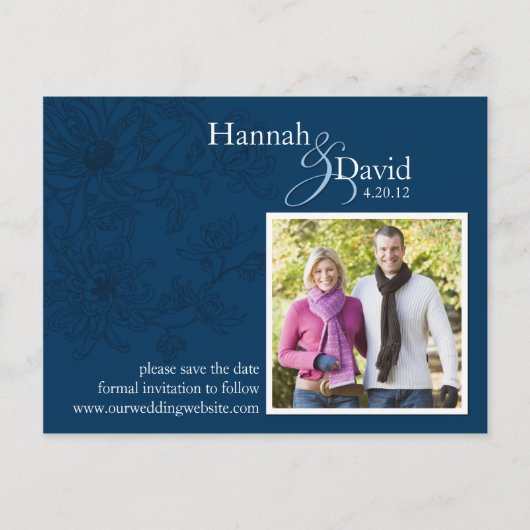 Faire-part Carte postale florale de sauvegarde de date (Devant)