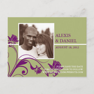 Faire-part Carte postale Funky Flowers Photo Save the Date