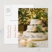 Faire-part Carte postale - Gâteau de mariage (Devant / Derrière)