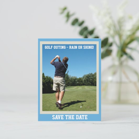 Faire-part Carte postale Golf Outing (Debout devant)