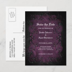 Faire-part Carte postale gothique de mariage Halloween pour a