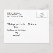 Faire-part Carte postale gothique de mariage Halloween pour a (Dos)