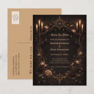 Faire-part Carte postale gothique de mariage Halloween pour a