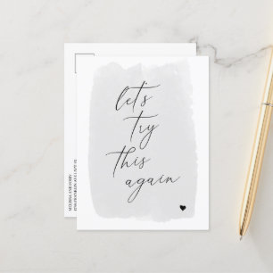 Faire-part Carte postale grise de calligraphie moderne pour c