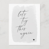 Faire-part Carte postale grise de calligraphie moderne pour c (Devant)