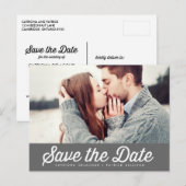 FAIRE-PART CARTE POSTALE GRISE DE TYPOGRAPHIE RÉTRO POUR ANNO (Devant / Derrière)