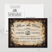 Faire-part Carte postale Halloween Marron Gothique LOVE Enreg (Devant / Derrière)