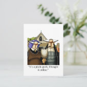 Faire-part Carte postale Humour Drôle (Debout devant)