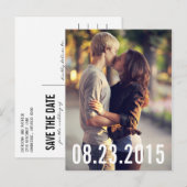 FAIRE-PART CARTE POSTALE II ENREGISTRER LA DATE À TYPOGRAPHIE (Devant / Derrière)