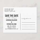 FAIRE-PART CARTE POSTALE II ENREGISTRER LA DATE À TYPOGRAPHIE (Dos)