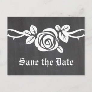 Faire-part Carte postale « Ivory Rose Chalkboard » pour annon