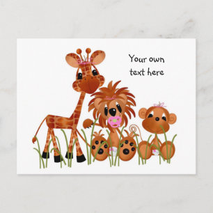 Faire-part Carte postale Jungle Babies Toutes les occasions C