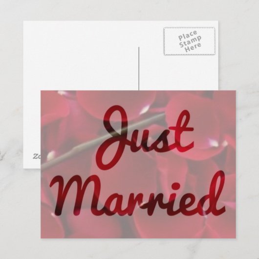 Faire-part Carte postale "Juste Mariés" (Devant / Derrière)