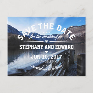 Faire-part Carte postale "Lake Mountains Stylish Save the Dat