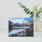 Faire-part Carte postale "Lake Mountains Stylish Save the Dat (Debout devant)