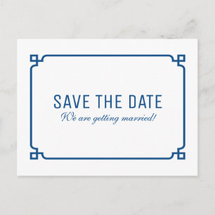 Faire-part Carte postale Lapis Blue Deco Chic Save the Date
